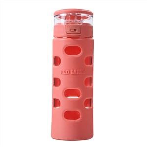 নন-স্লিপ সিলিকন হাতা সহ 580ML লিকপ্রুফ গ্লাস ওয়াটার বোতল